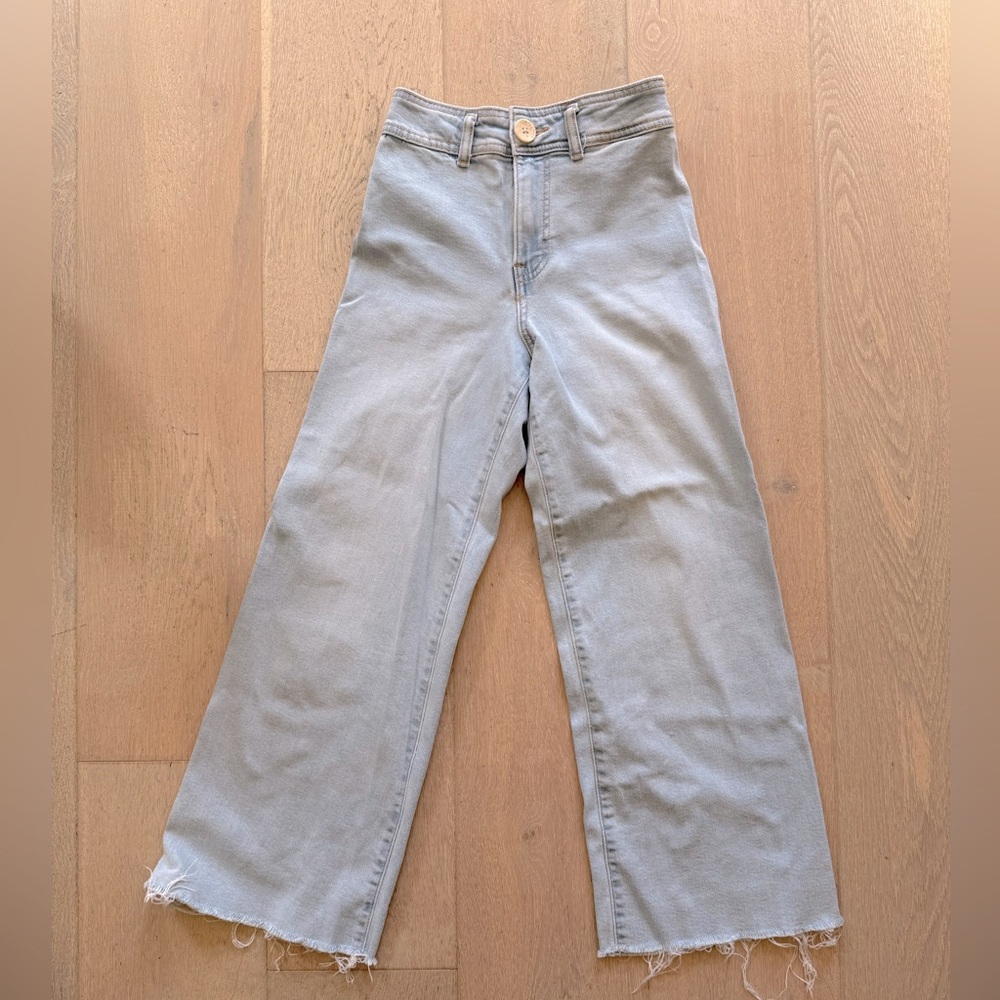 Zara High Rise Wide Leg Denim Jean